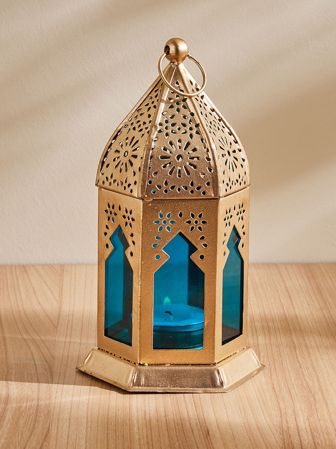 

Home Centre Pacific Salsa Blue Glass & Iron Moroccan Lantern