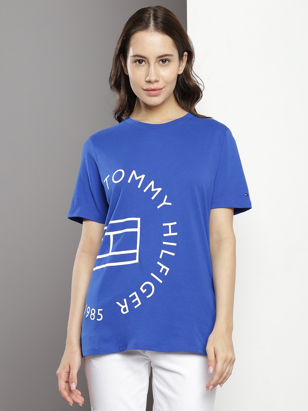 

Tommy Hilfiger Printed Pure Cotton T-shirt, Blue