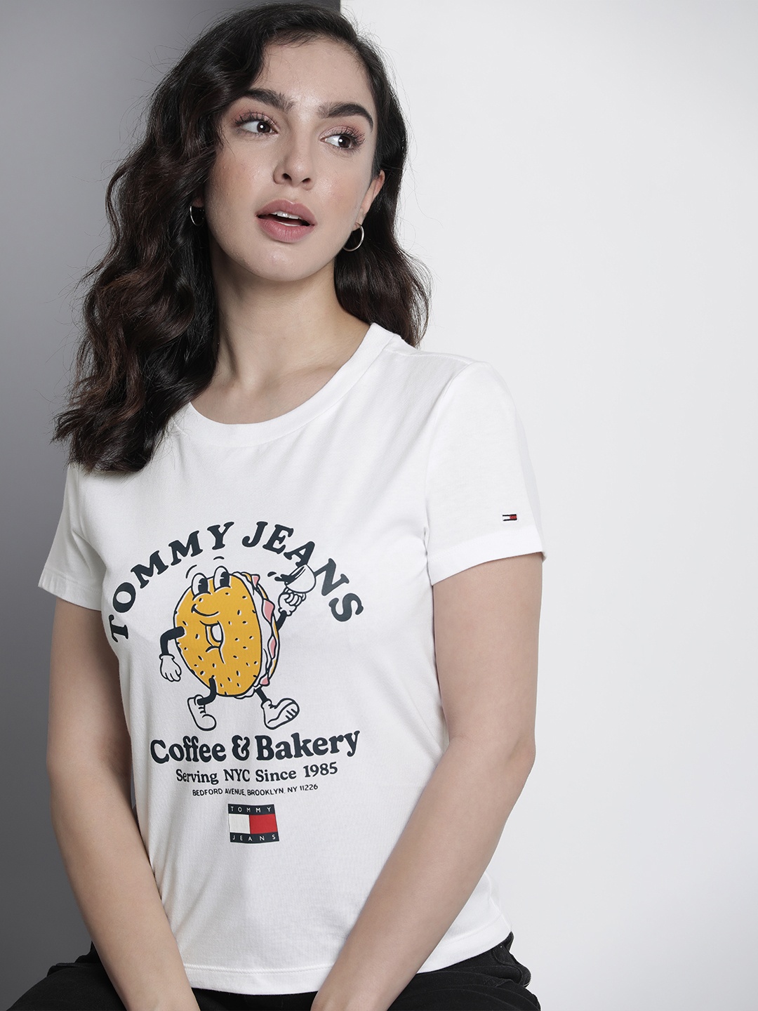

Tommy Hilfiger Graphic Printed Pure Cotton T-shirt, White