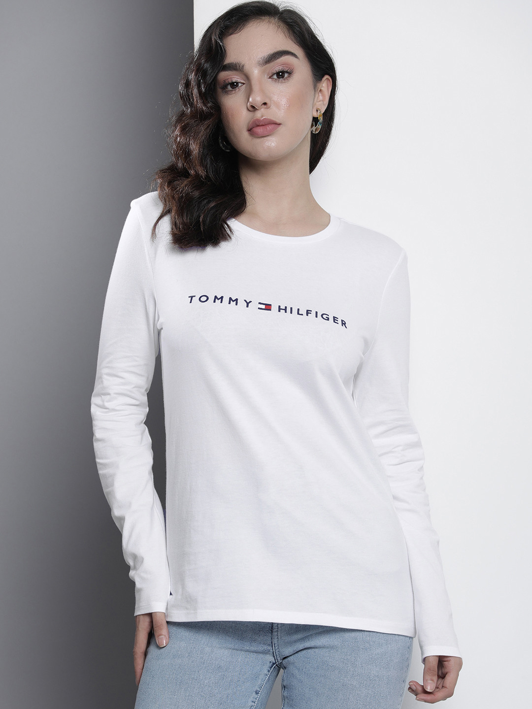 

Tommy Hilfiger Brand Logo Embroidered Pure Cotton T-shirt, White