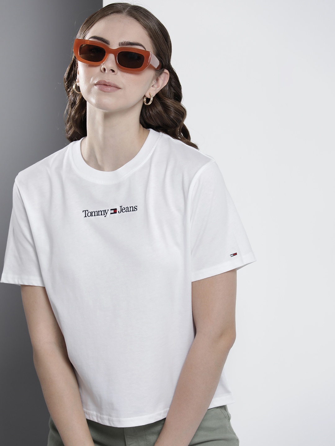 

Tommy Hilfiger Sustainable Brand Logo Embroidered Pure Cotton T-shirt, White