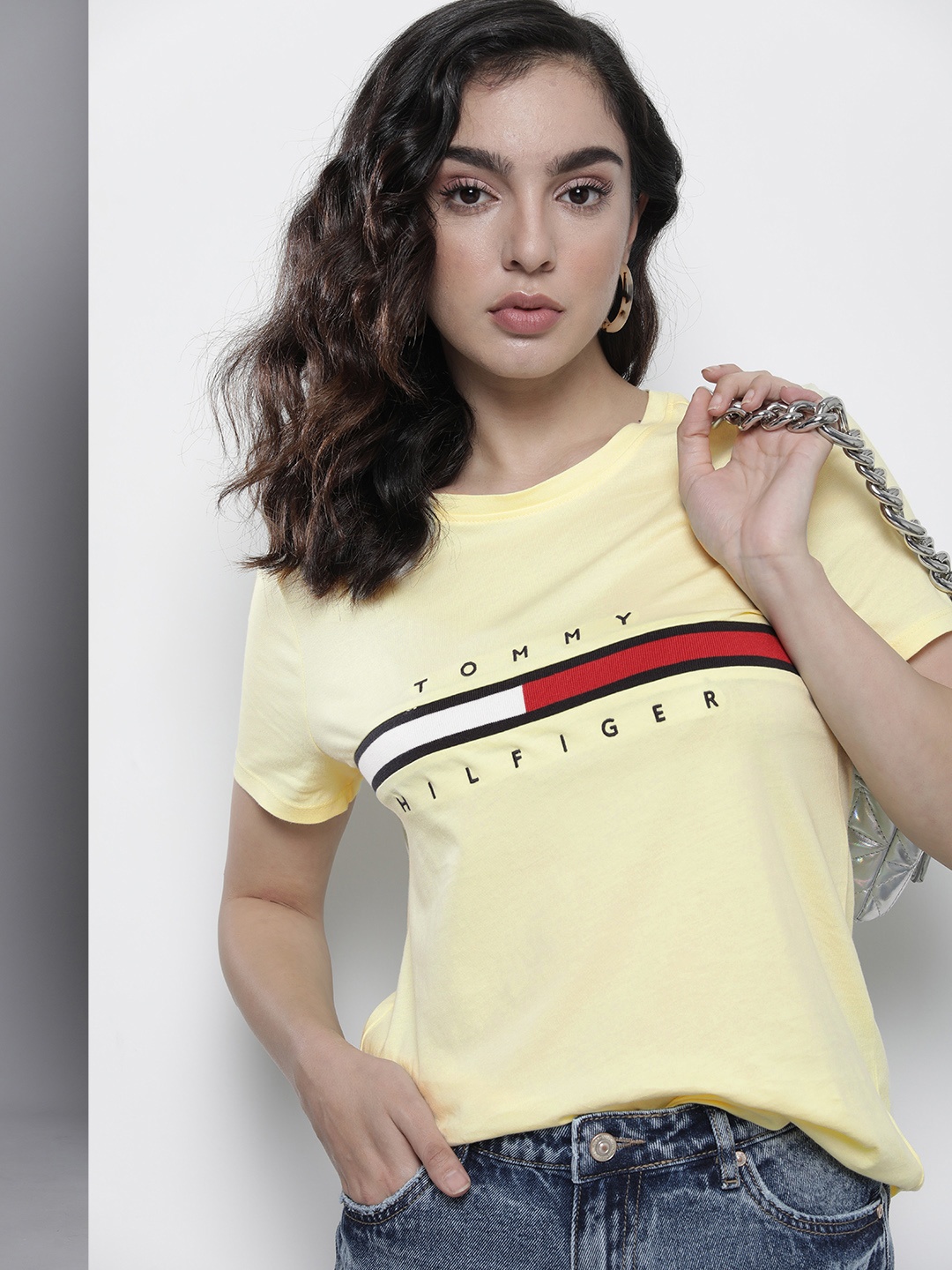 

Tommy Hilfiger Striped Pure Cotton T-shirt, Yellow