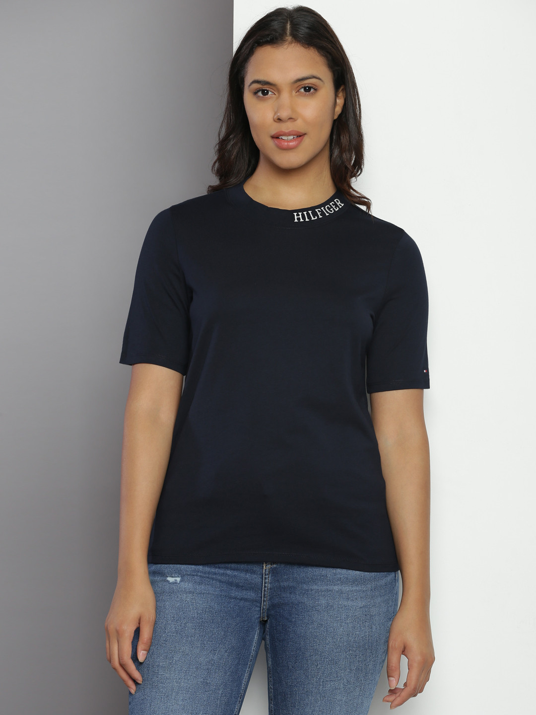 

Tommy Hilfiger Round Neck Pure Cotton T-shirt, Navy blue