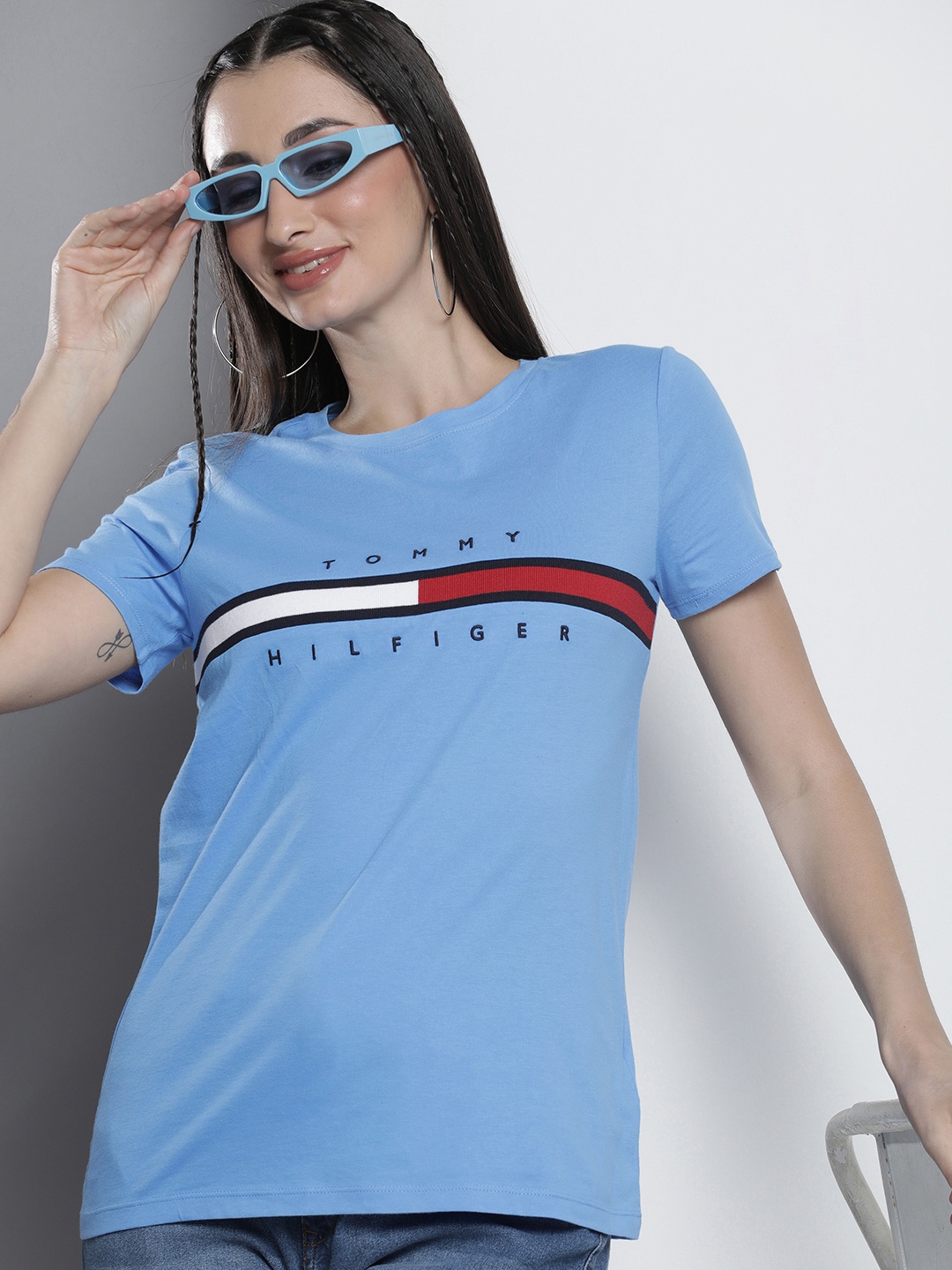 

Tommy Hilfiger Striped Pure Cotton T-shirt, Blue