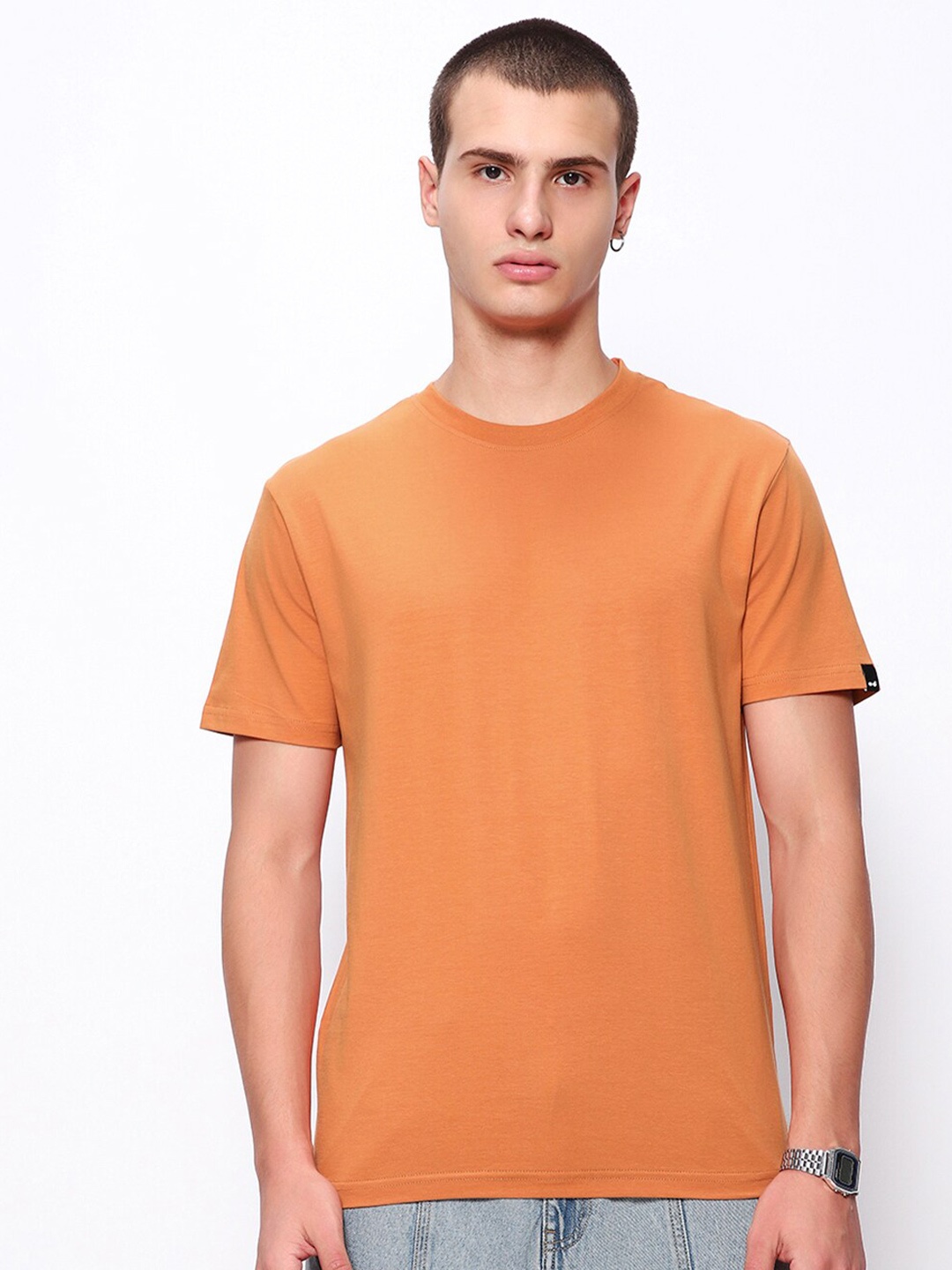 

Bewakoof Orange Cotton T-shirt