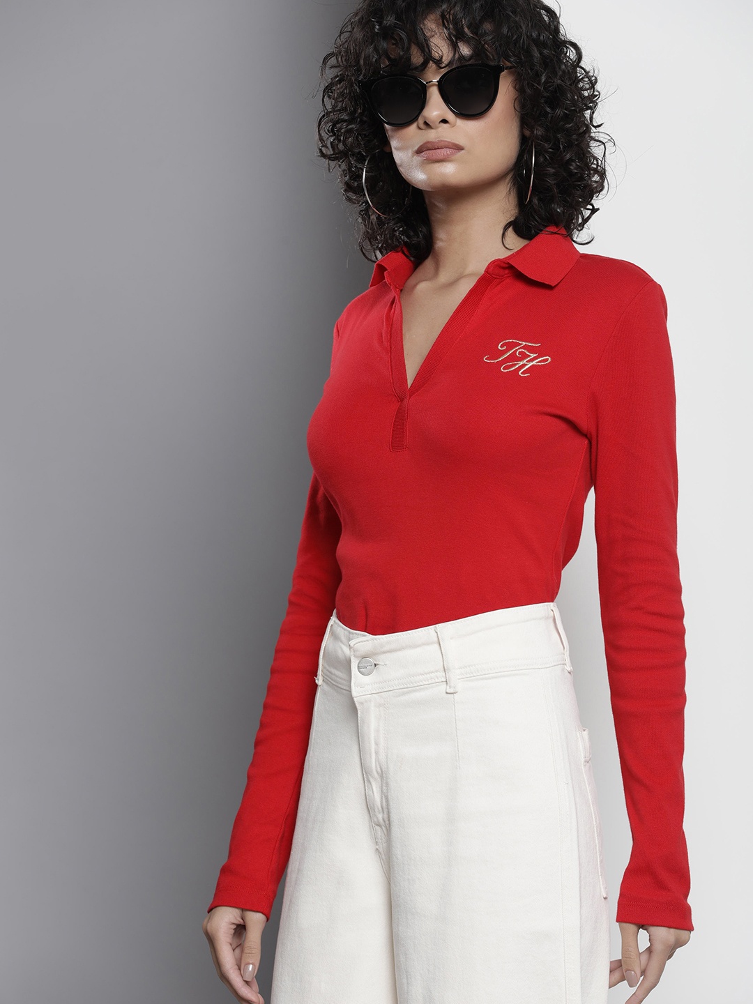 

Tommy Hilfiger Polo Collar Pure Cotton T-shirt, Red