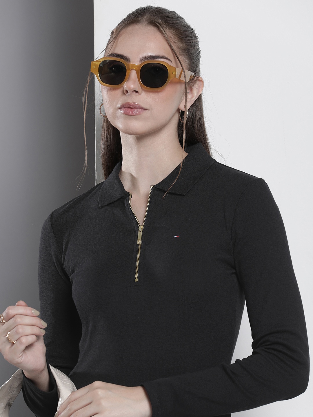 

Tommy Hilfiger Polo Collar Pure Cotton T-shirt, Black
