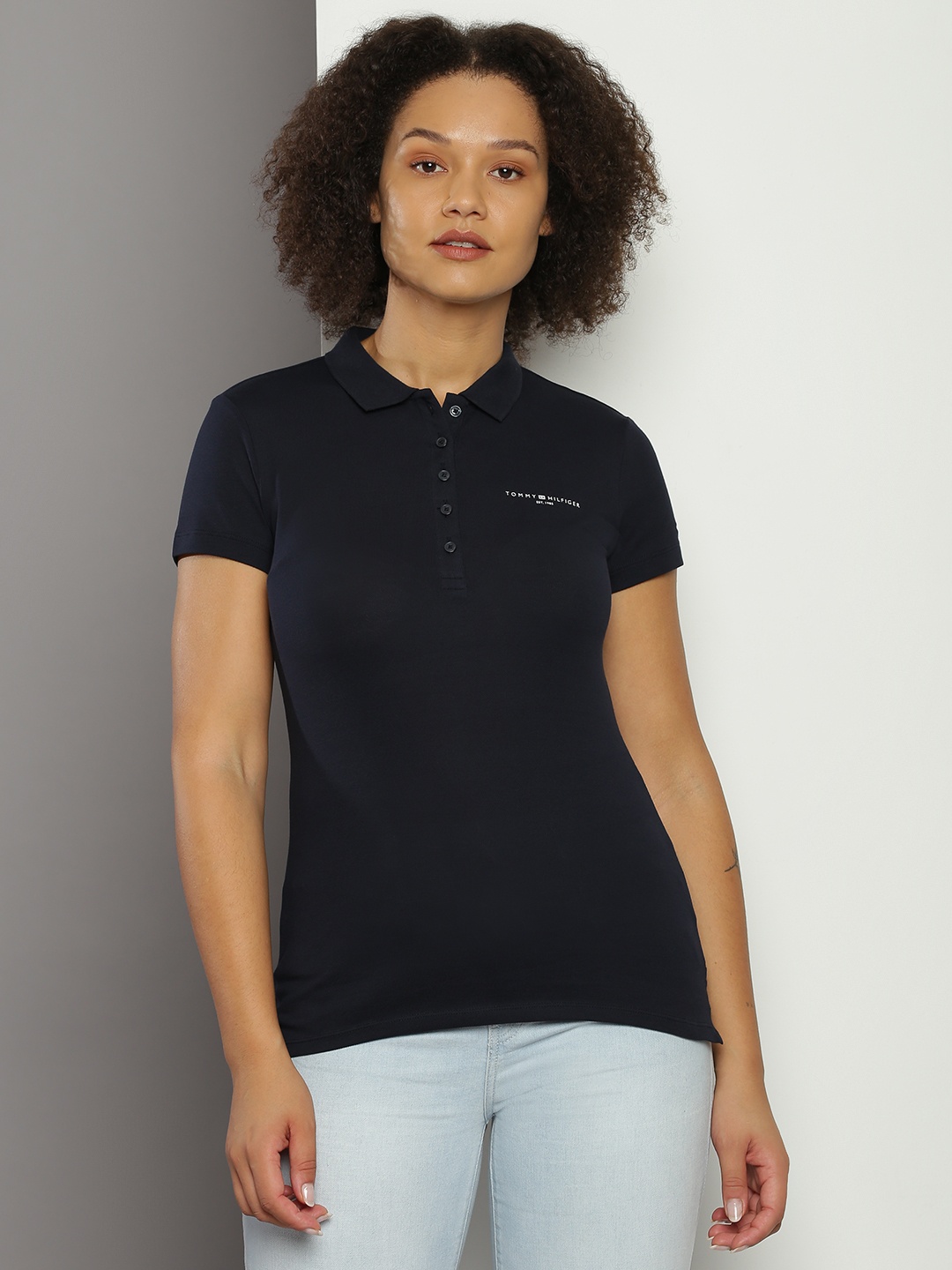 

Tommy Hilfiger Solid Polo Collar Slim Fit T-shirt, Navy blue