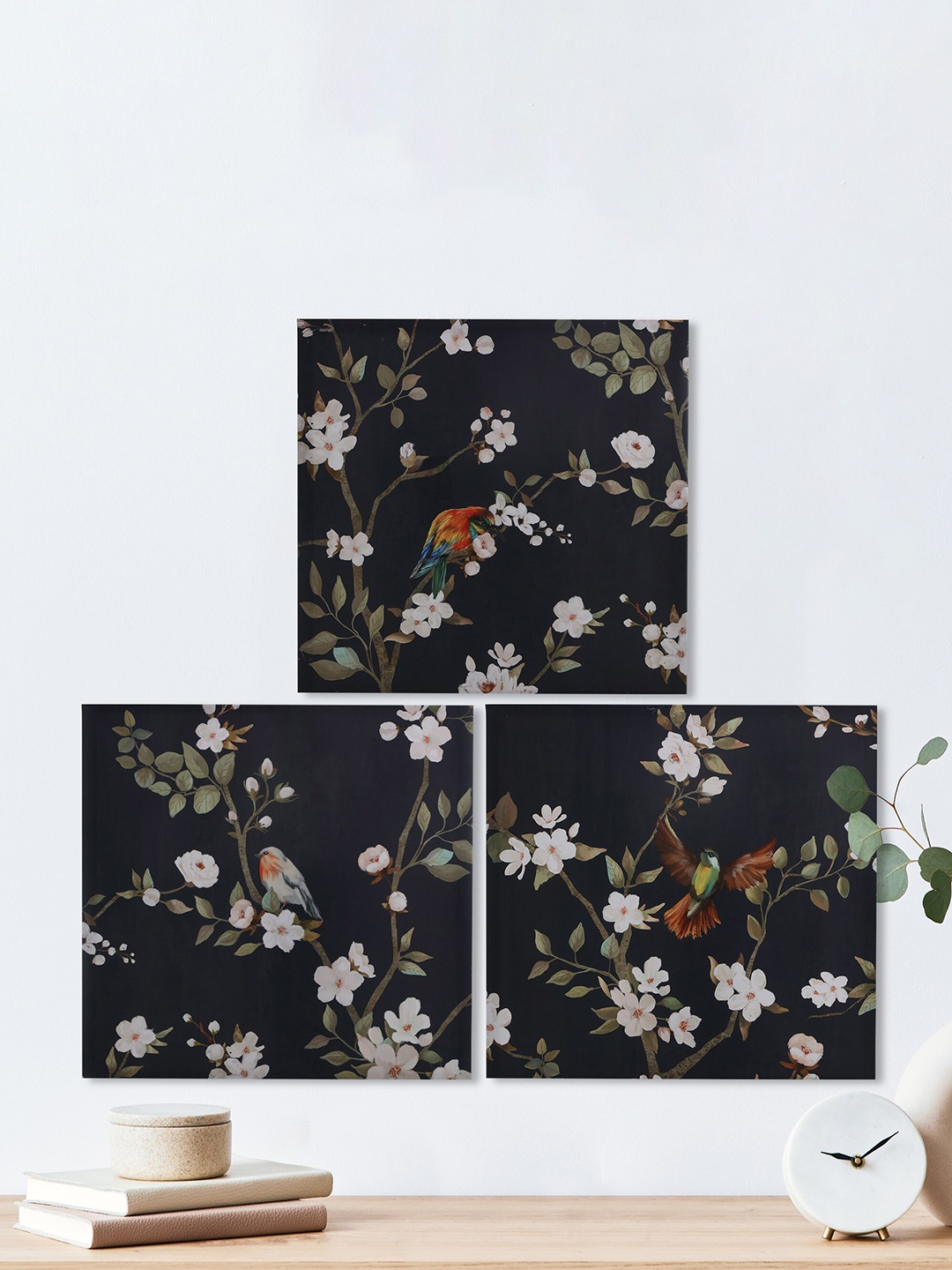 

Home Centre Black & White 3 Pieces Flower Wall Art