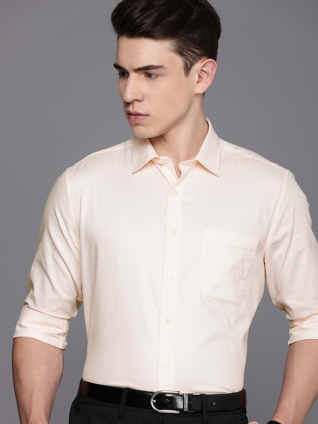 

Louis Philippe Slim Fit Pure Cotton Formal Shirt, Cream