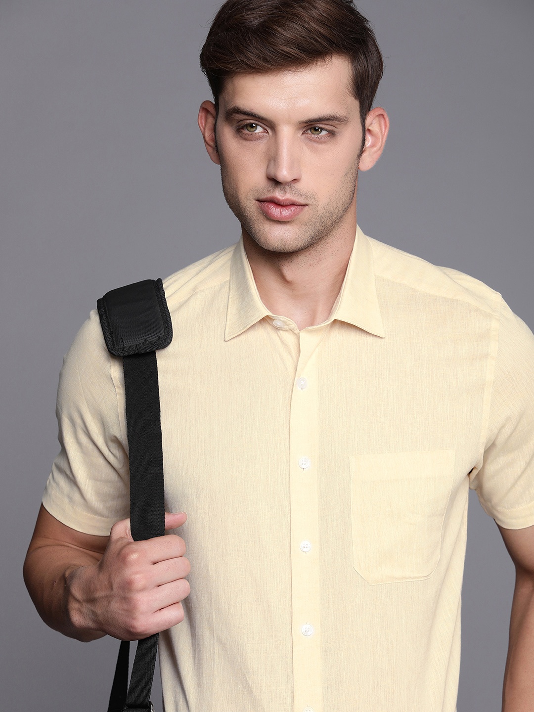 

Louis Philippe Linen Cotton Slim Fit Formal Shirt, Yellow