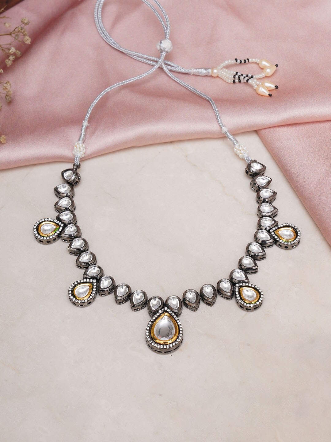

Ruby Raang Brass Rhodium-Plated Necklace, Silver