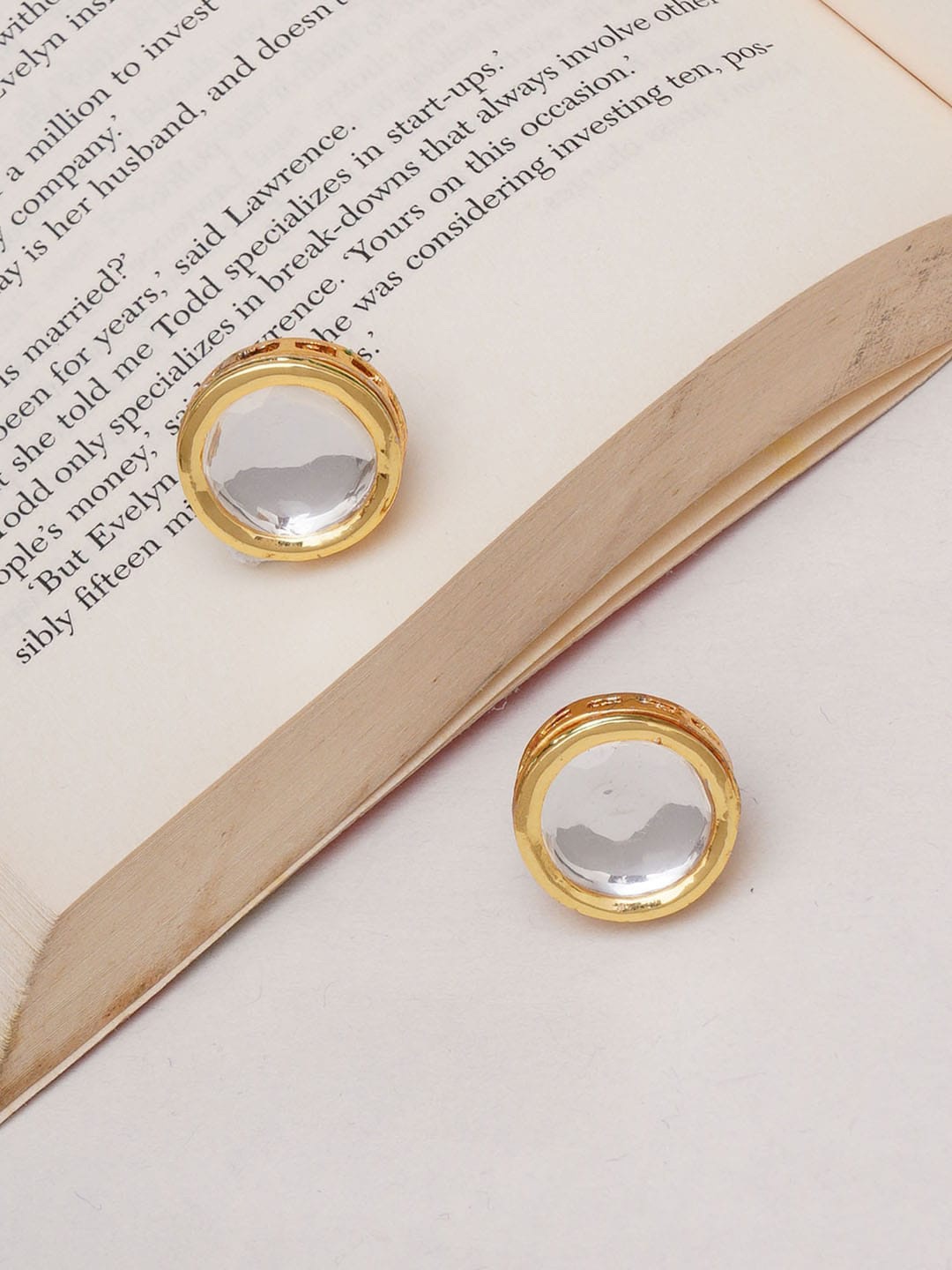 

Ruby Raang Gold-Plated Kundan Classic Studs Earrings