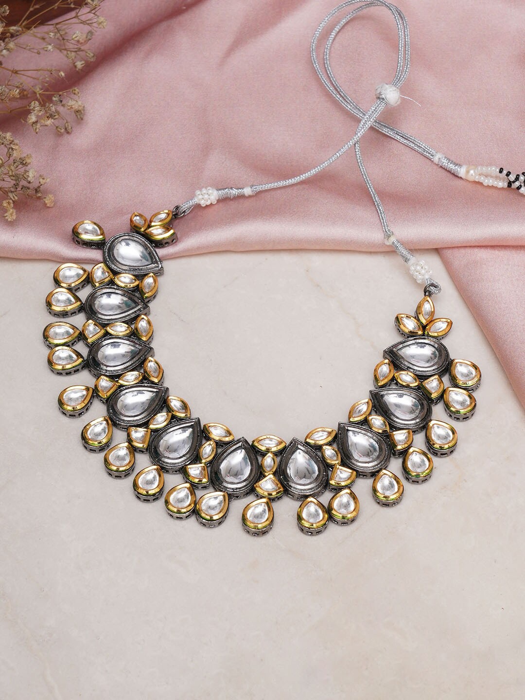 

Ruby Raang Brass Rhodium-Plated Necklace, Silver