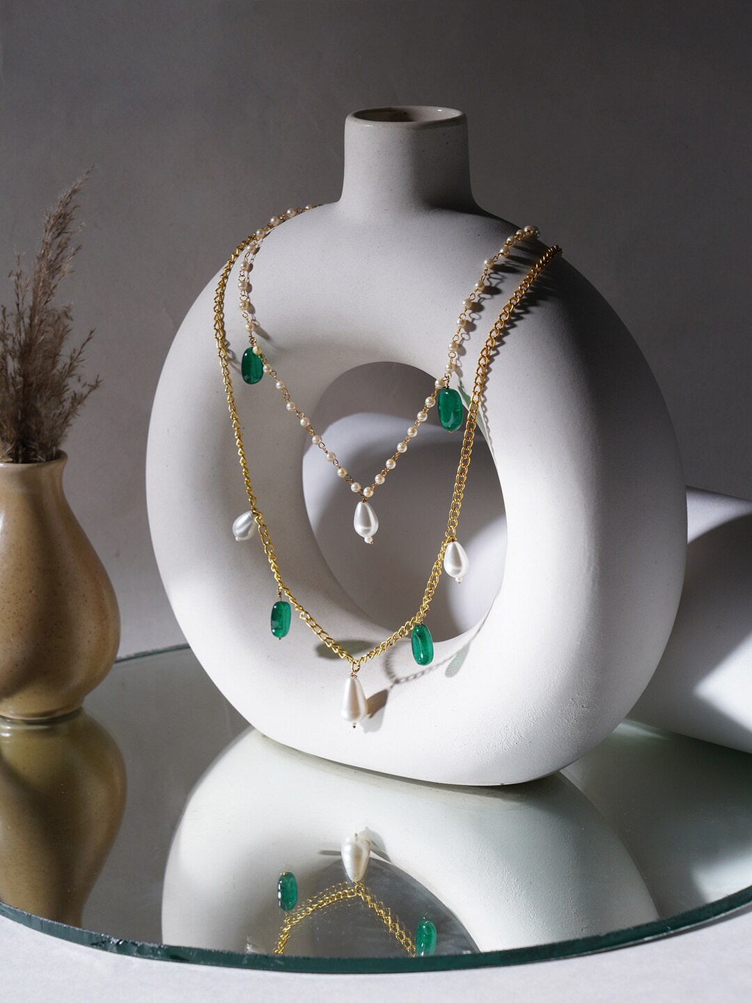 

Ruby Raang Brass Gold-Plated Layered Necklace