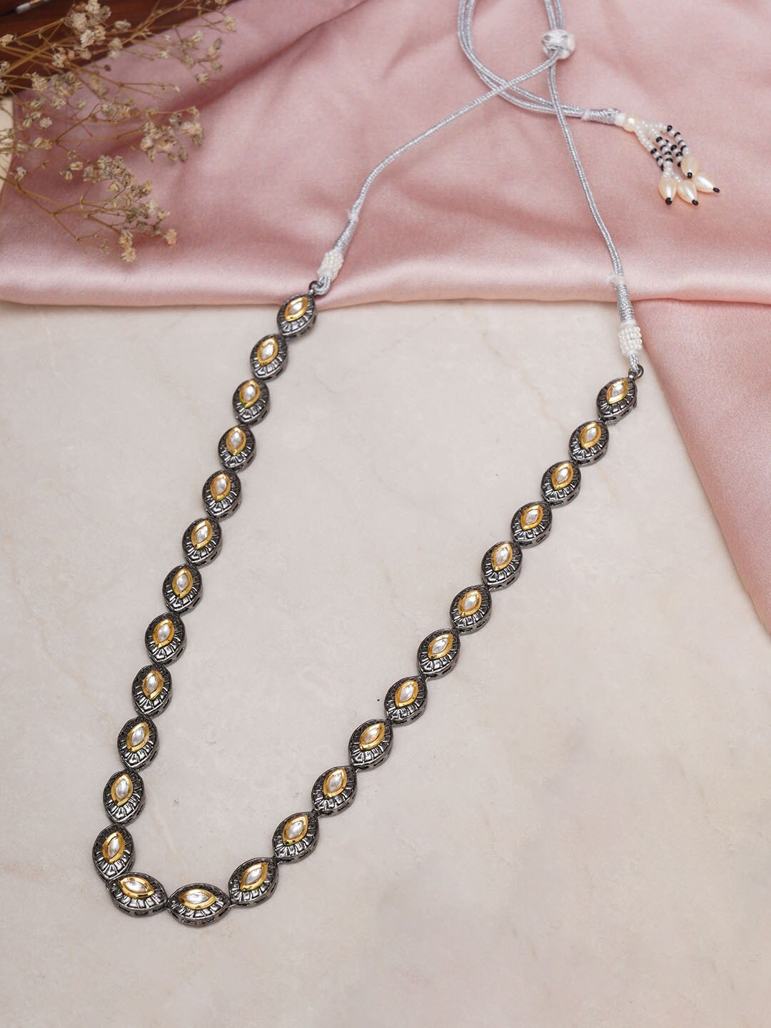 

Ruby Raang Brass Rhodium-Plated Necklace, Silver