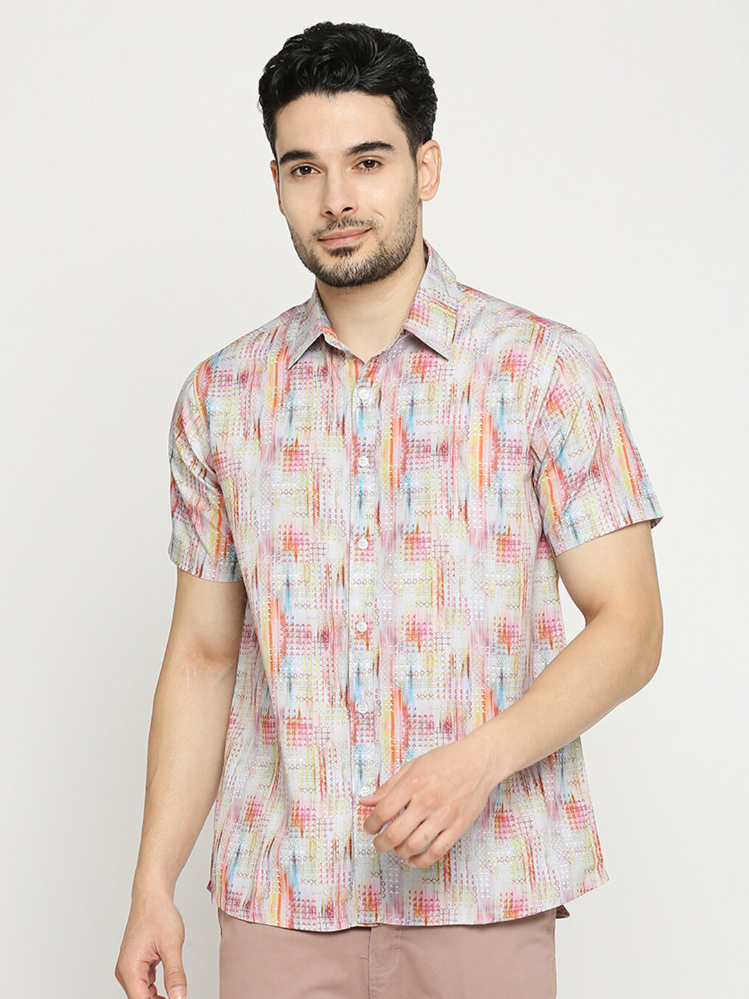 

Blamblack Comfort Opaque Printed Casual Shirt, White