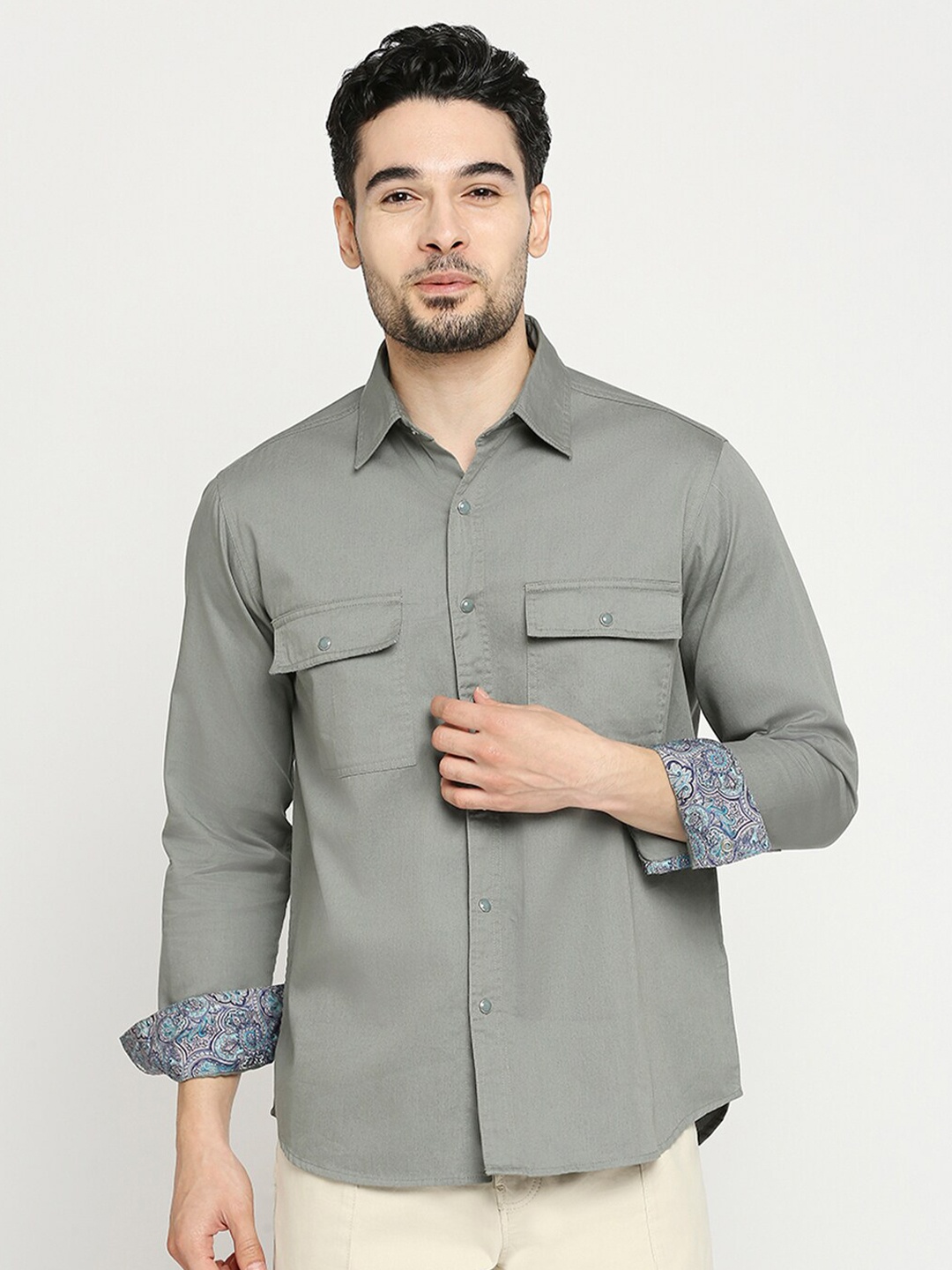 

Blamblack Comfort Opaque Cotton Casual Shirt, Grey