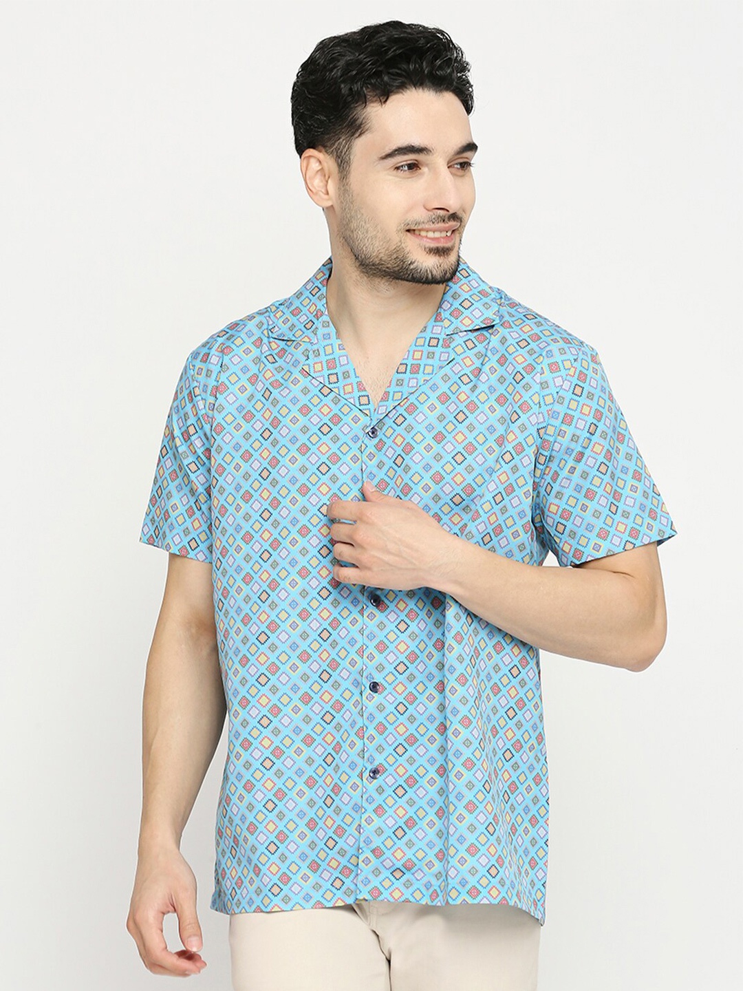 

Blamblack Comfort Floral Opaque Printed Casual Shirt, Blue