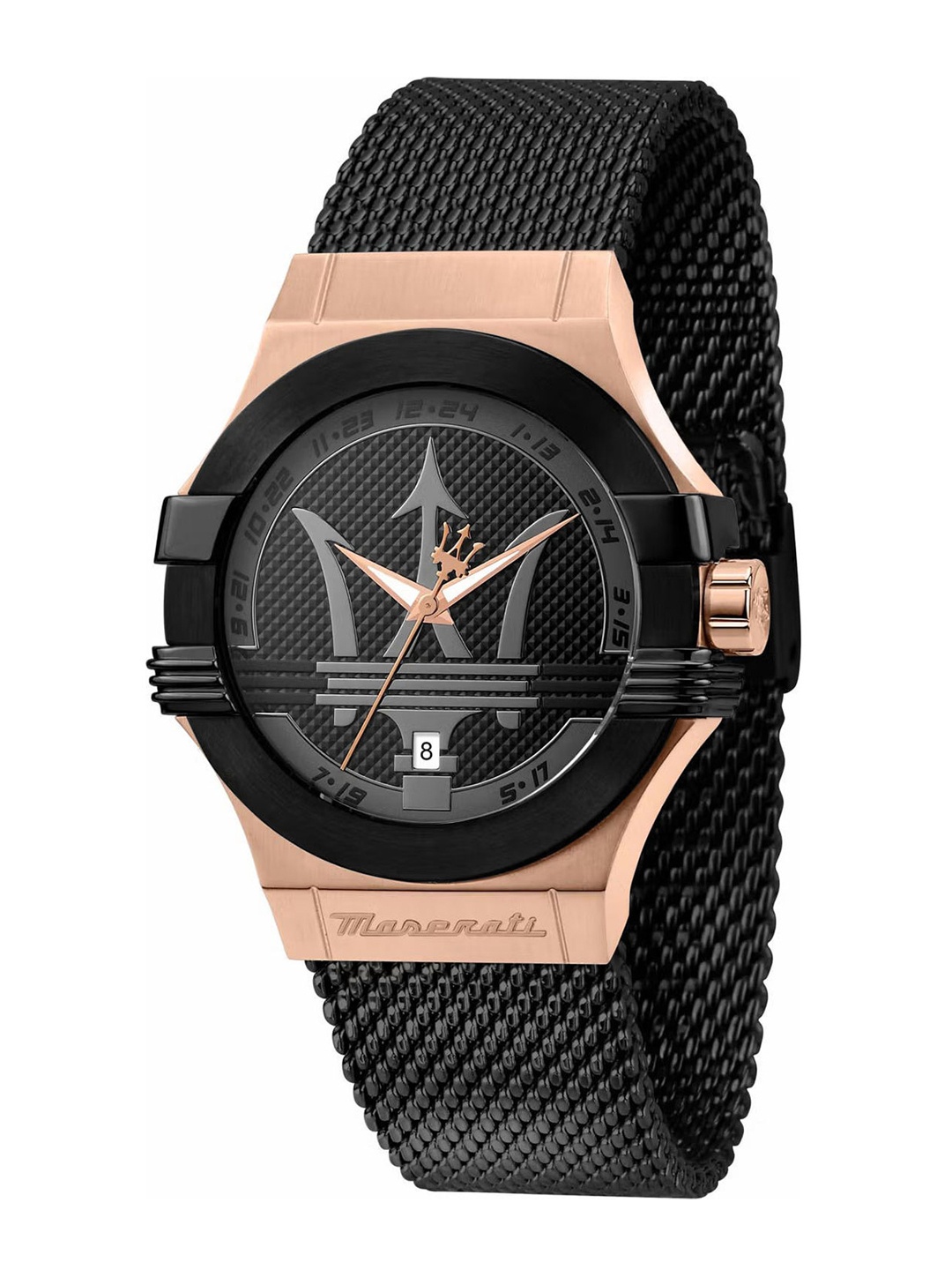 

Maserati Men Textured Dial & Bracelet Style Straps Analogue Watch R8853108010, Black