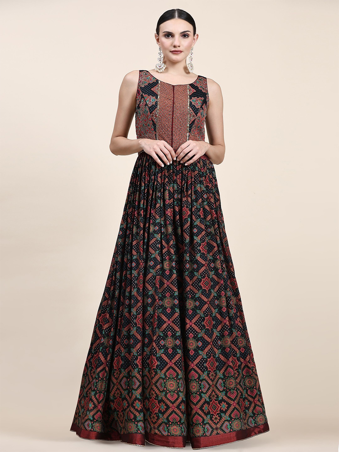 

Phenav Printed Ready to Wear Lehenga & Blouse With Dupatta, Black