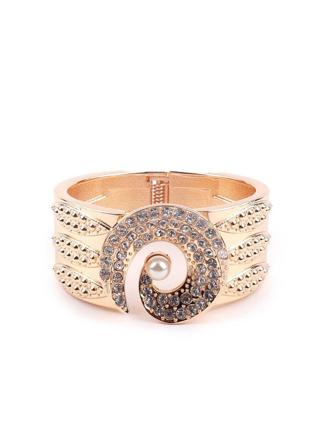

ODETTE Gold-Plated Stone Studded Cuff Bracelet
