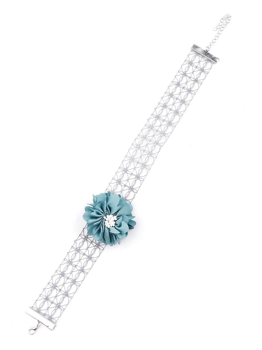 

ODETTE Silver-Plated Elasticated Bracelet, Blue