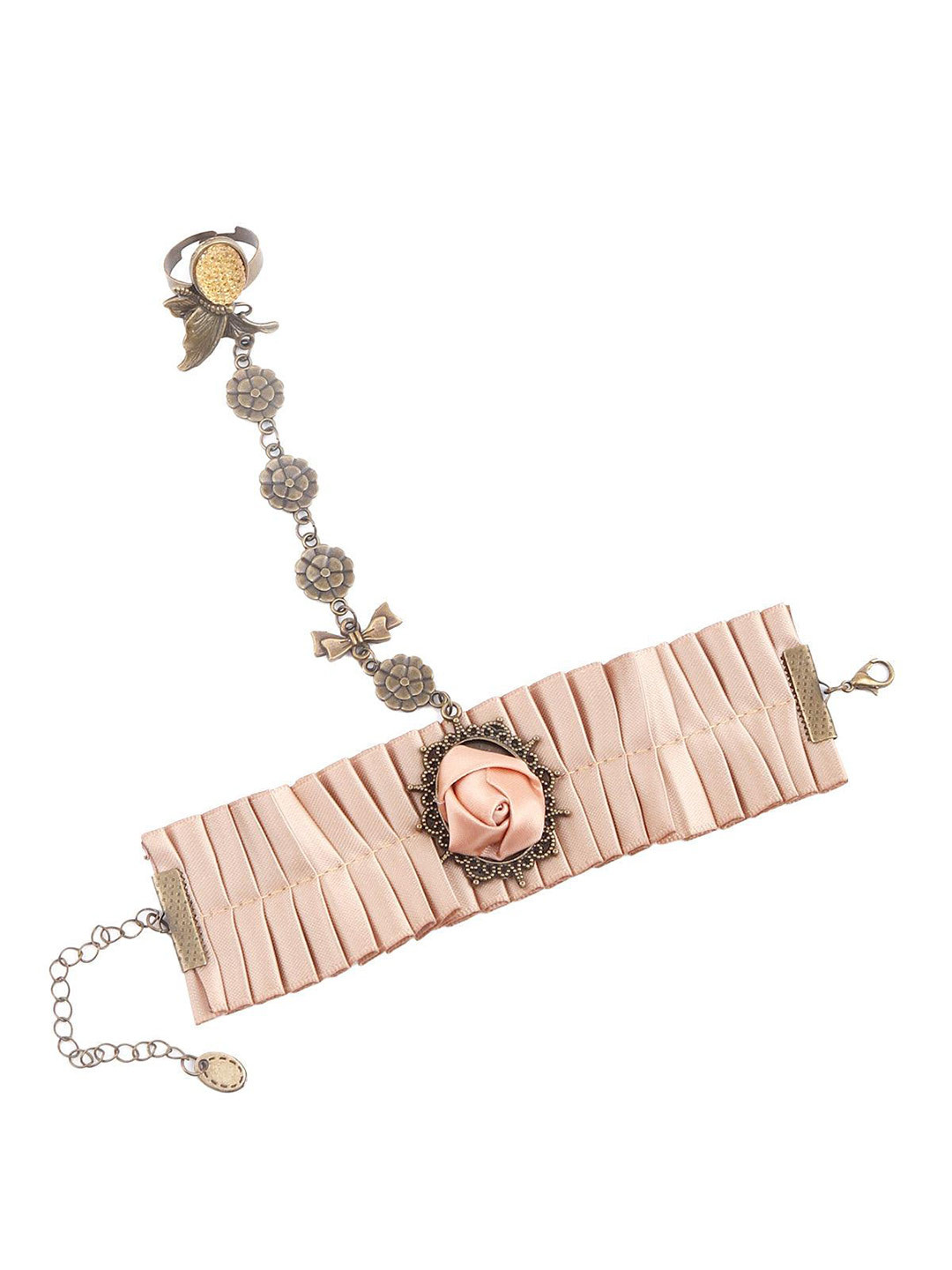 

ODETTE Stone Studded Ring Bracelet, Gold