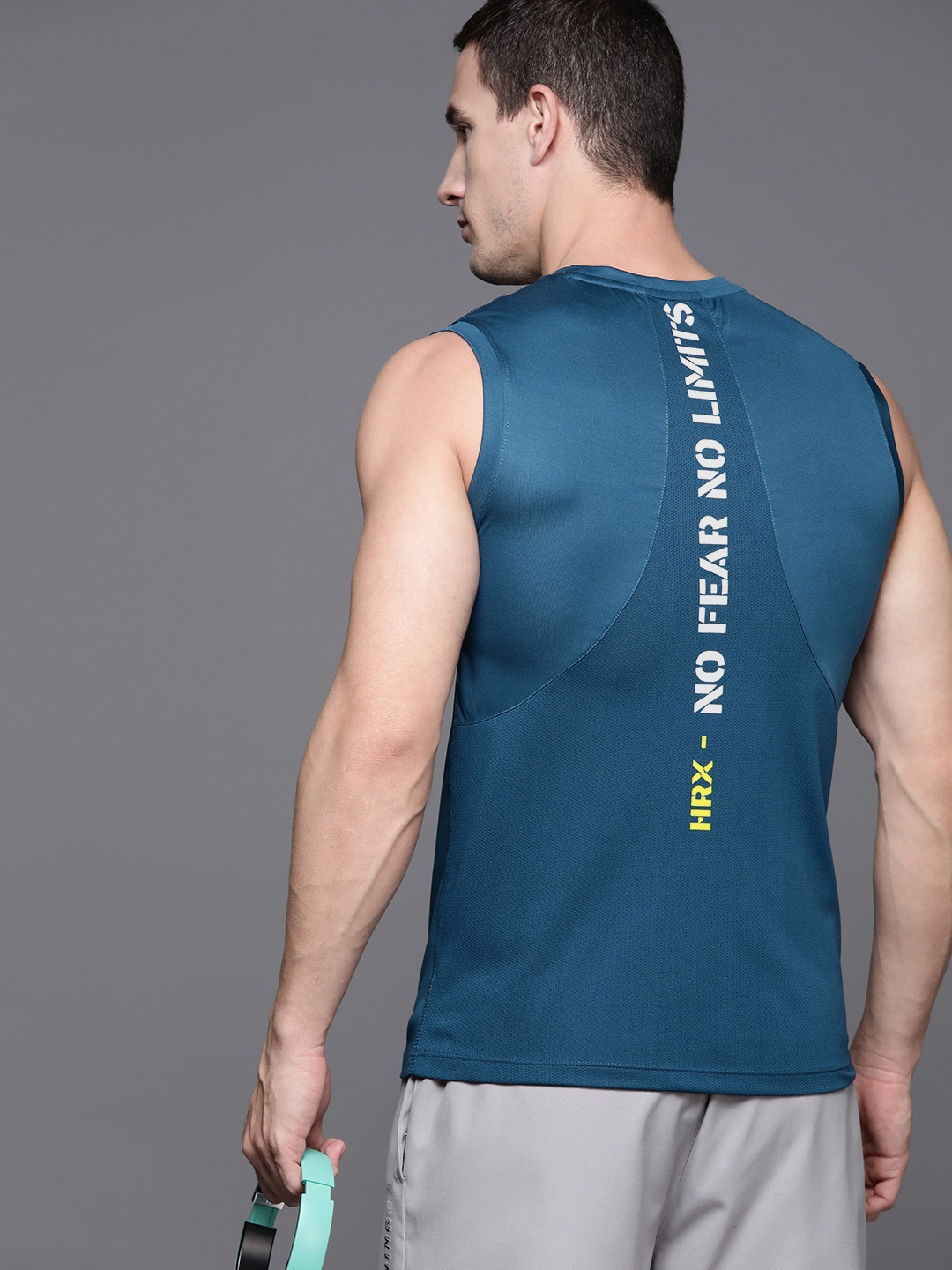 

HRX by Hrithik Roshan Printed Rapid-Dry Training T-shirt, Teal