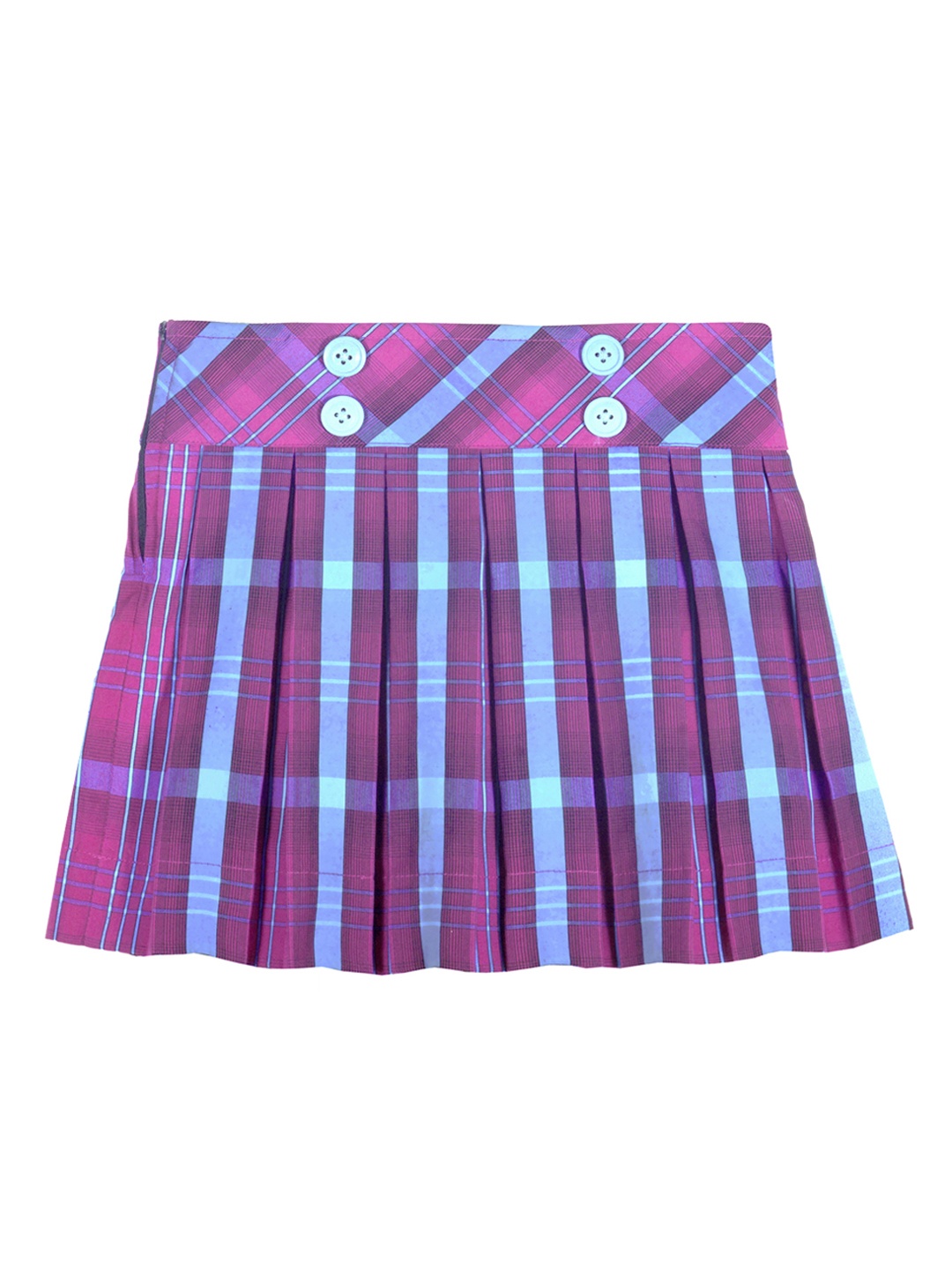 

CACA CINA Girls Purple & Turquoise Blue Checked Skirt