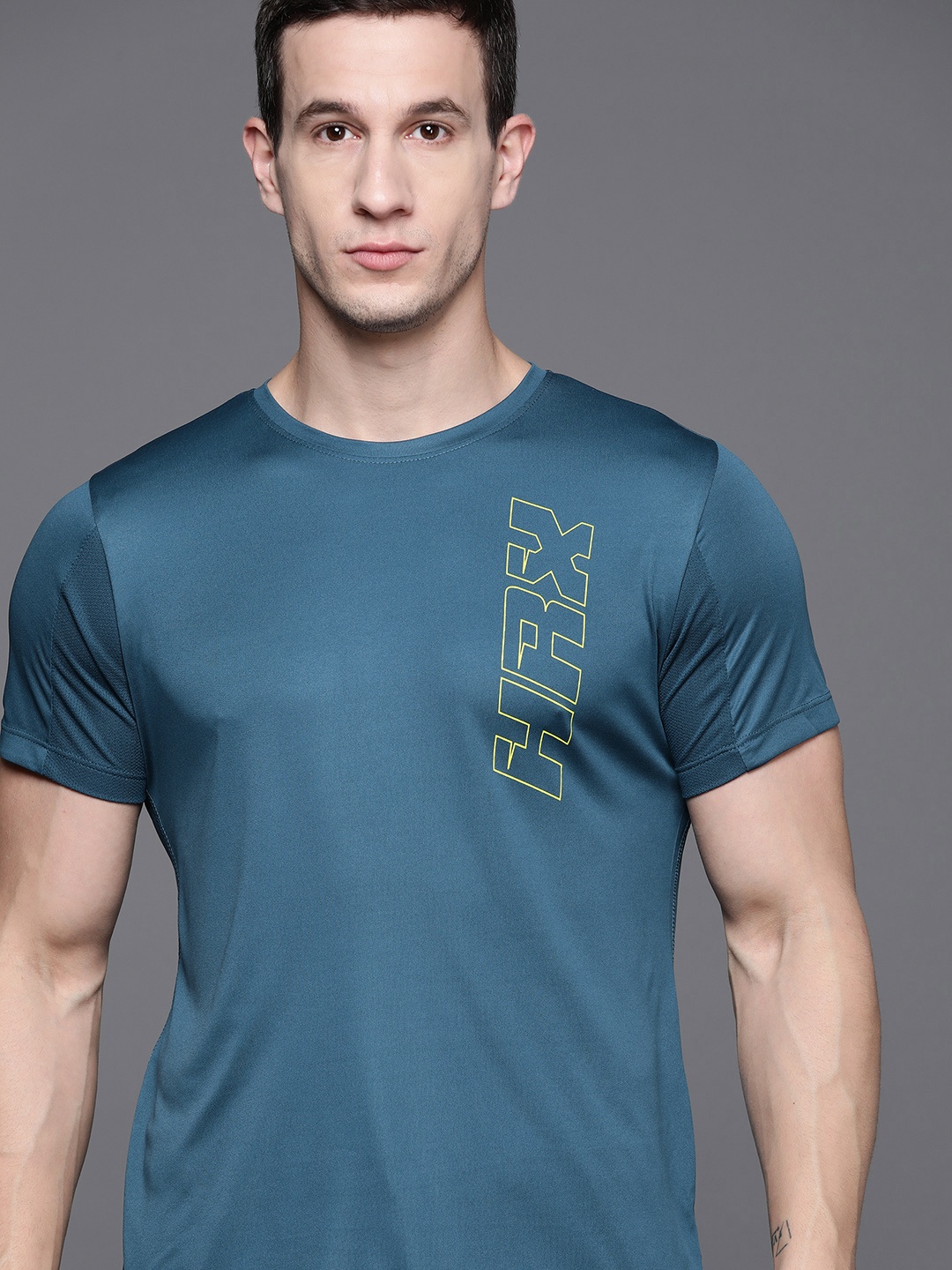 

HRX by Hrithik Roshan Printed Rapid-Dry Training T-shirt, Teal