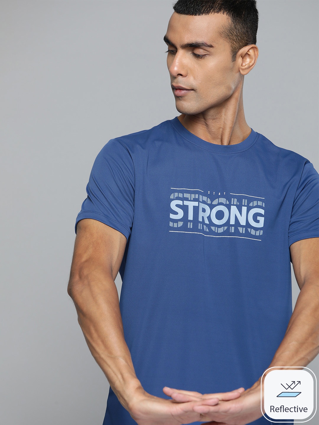 

HRX by Hrithik Roshan Regular Fit Training T-shirt, Blue