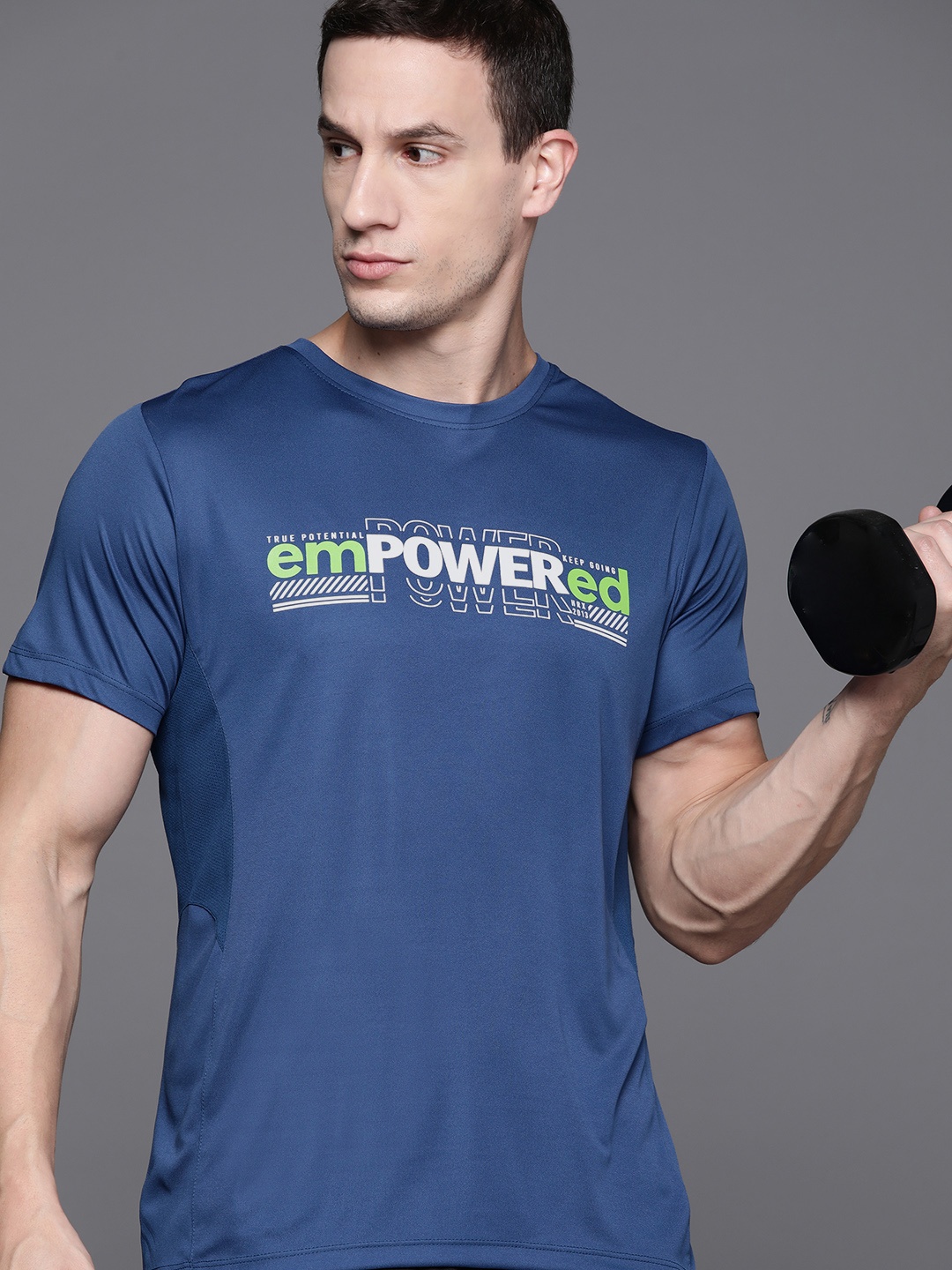 

HRX by Hrithik Roshan Printed Rapid-Dry Training T-shirt, Teal