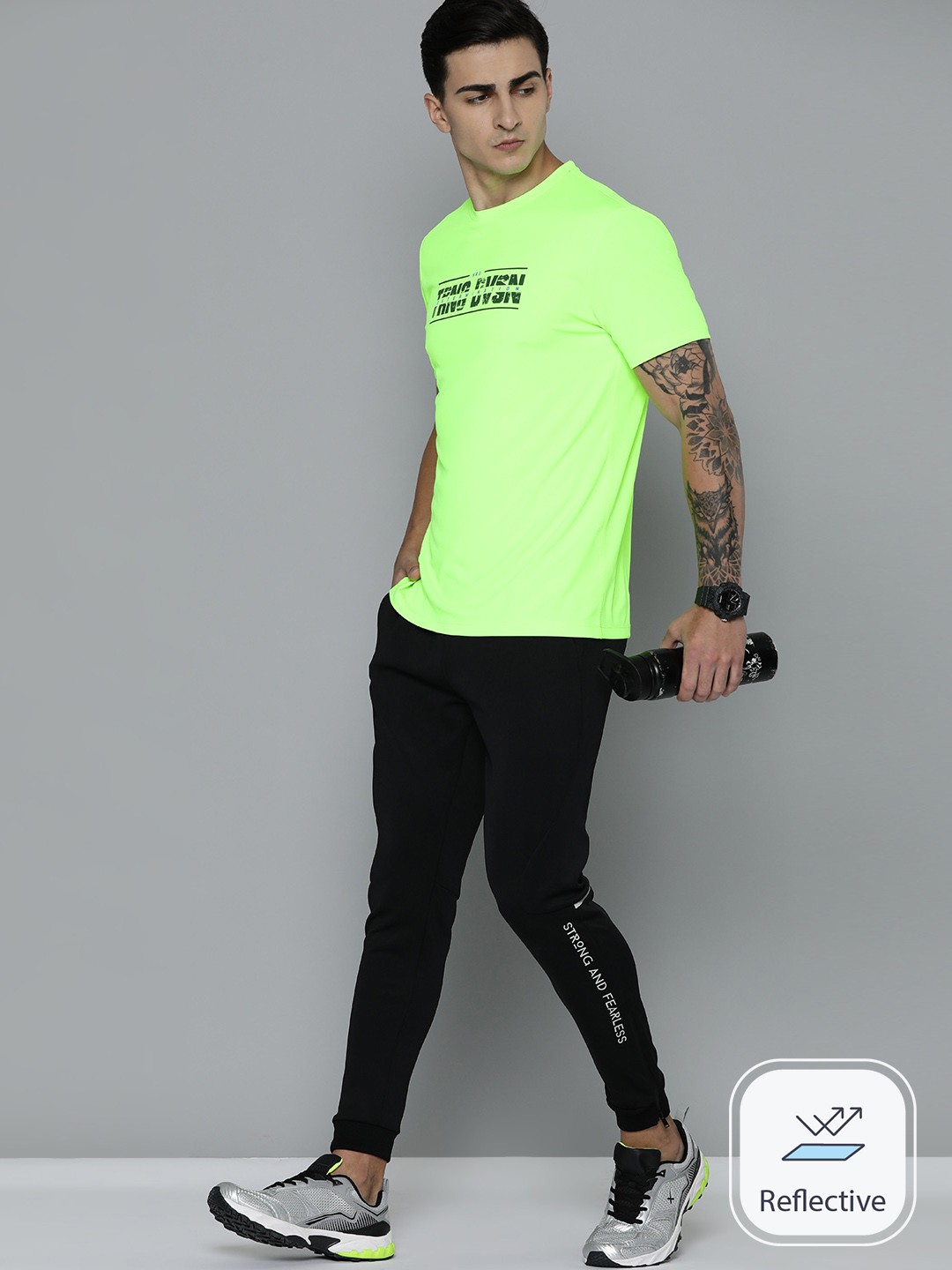 

HRX by Hrithik Roshan Printed Rapid-Dry Training T-shirt, Fluorescent green