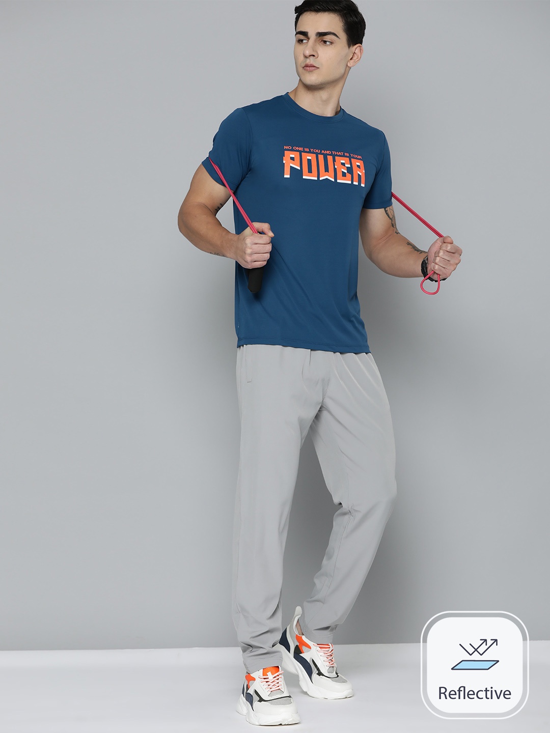 

HRX by Hrithik Roshan Printed Rapid-Dry Training T-shirt, Blue