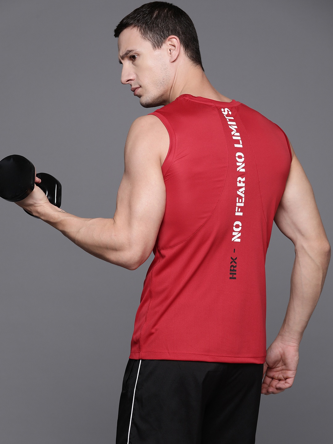 

HRX by Hrithik Roshan Printed Rapid-Dry Training T-shirt, Red
