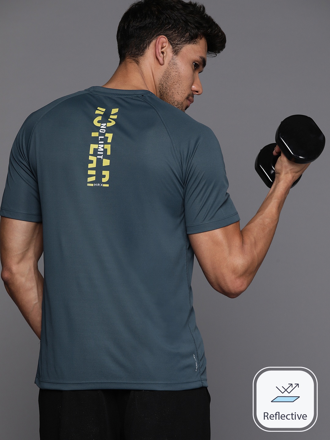 

HRX by Hrithik Roshan Printed Rapid-Dry Training T-shirt, Teal