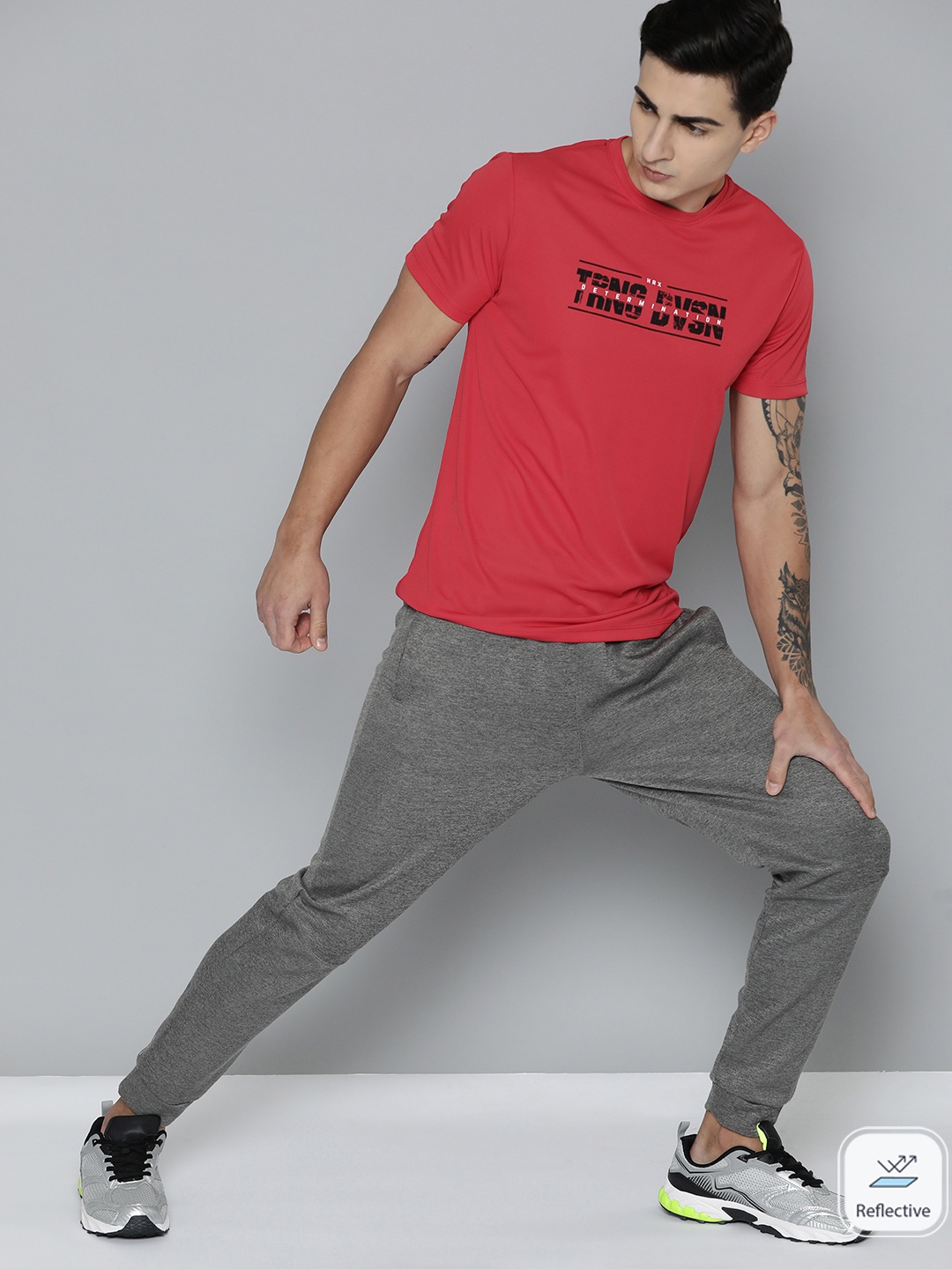 

HRX by Hrithik Roshan Printed Rapid-Dry Training T-shirt, Red