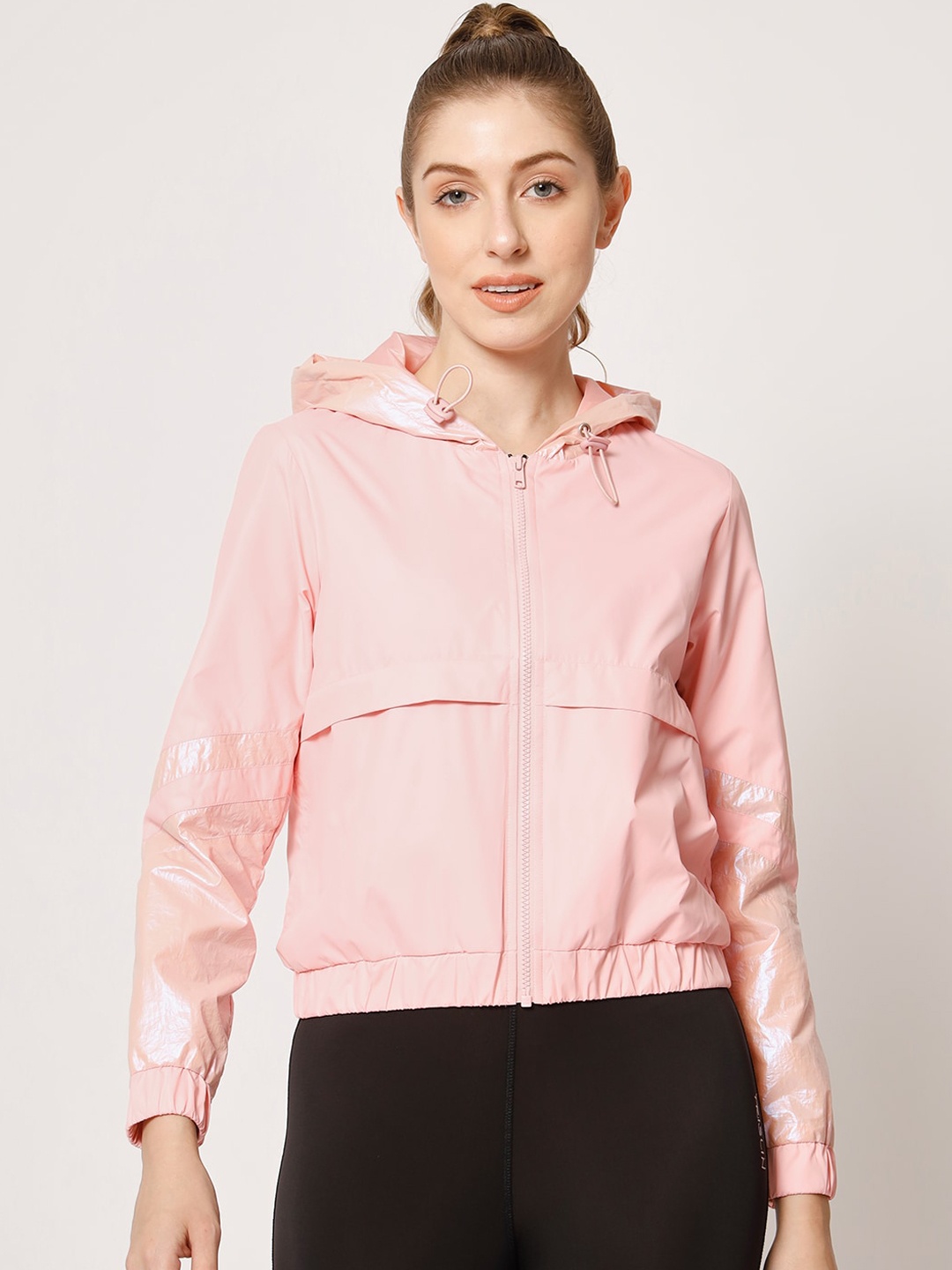 

PERFKT-U Windcheater Crop Training or Gym Tailored Jacket, Pink