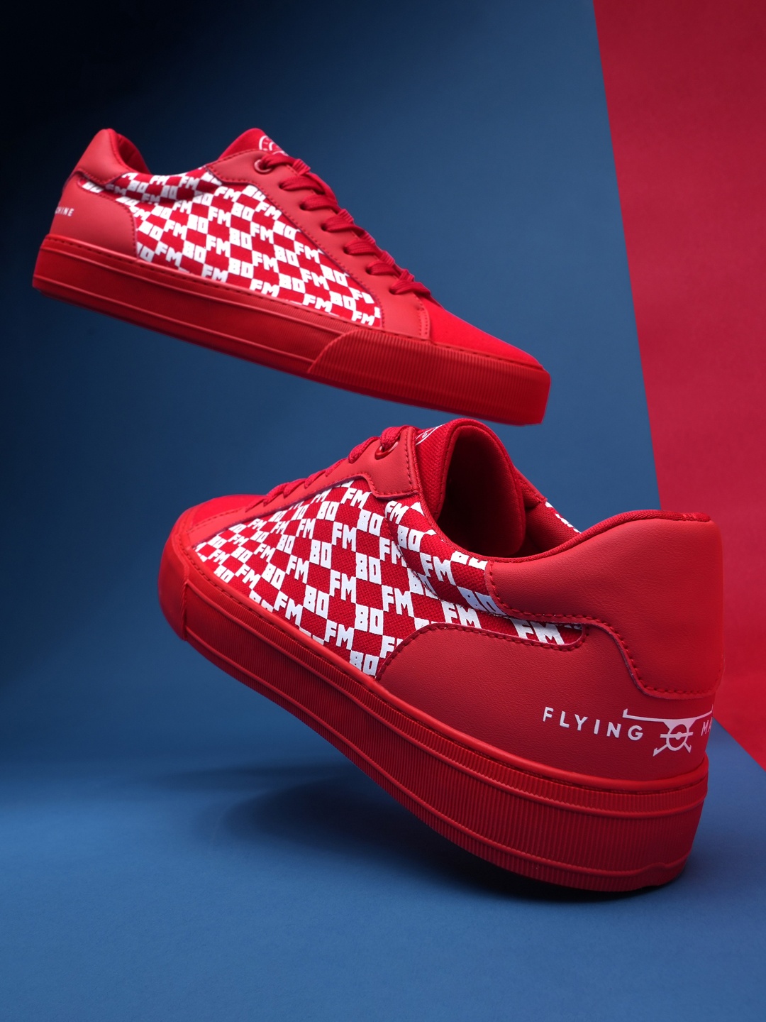 

Flying Machine Men Printed Comfort Insole Sneakers, Red