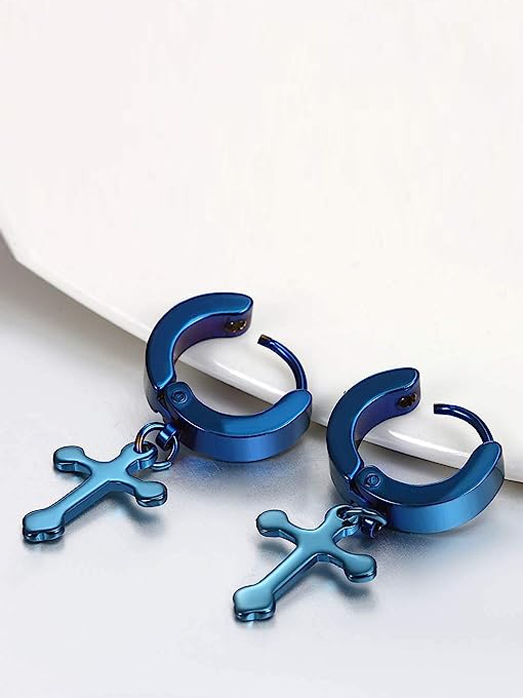 

VIEN Contemporary Drop Earrings, Blue