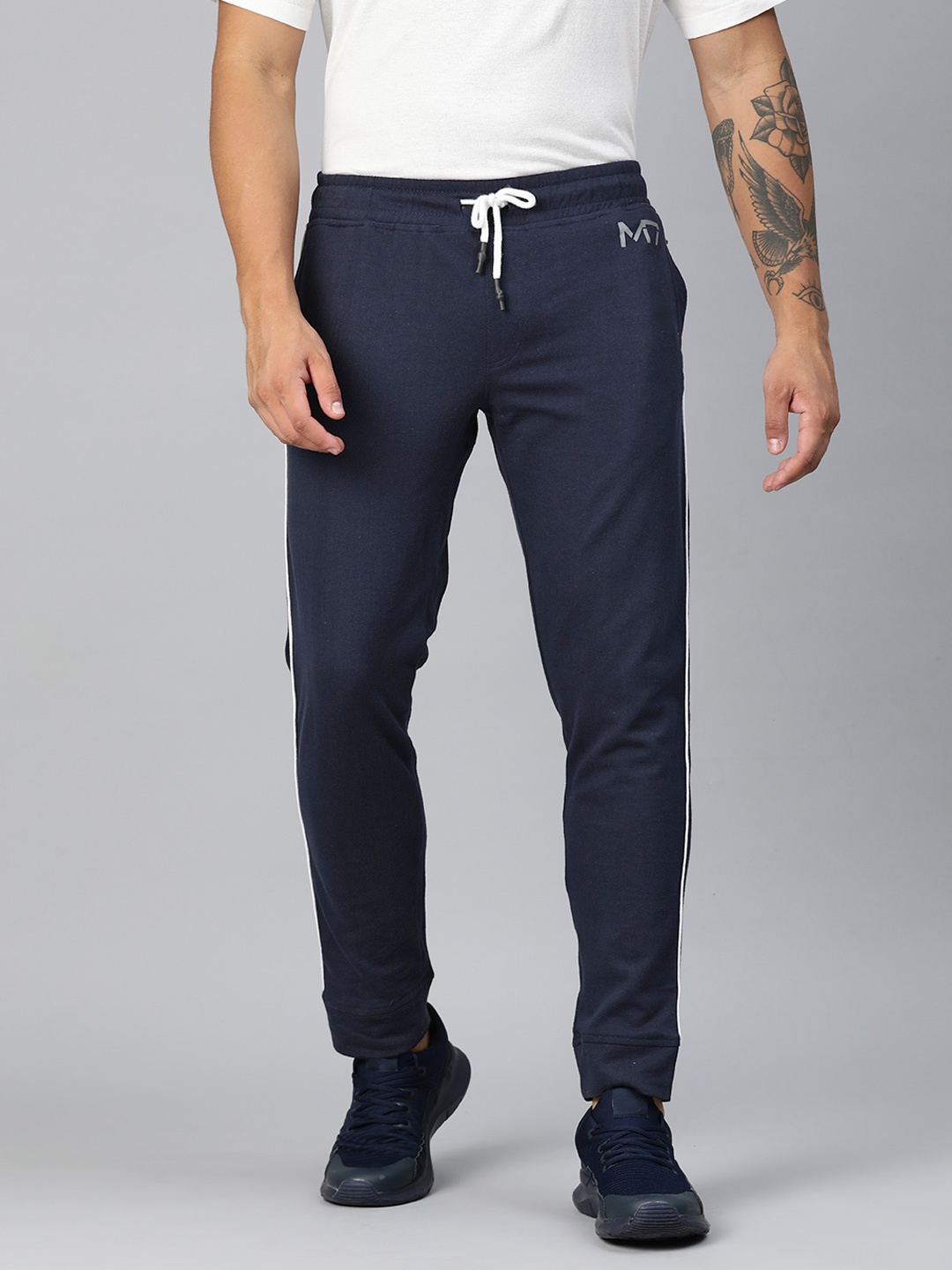 

M7 by Metronaut Men Solid Athleisure Track Pants, Navy blue