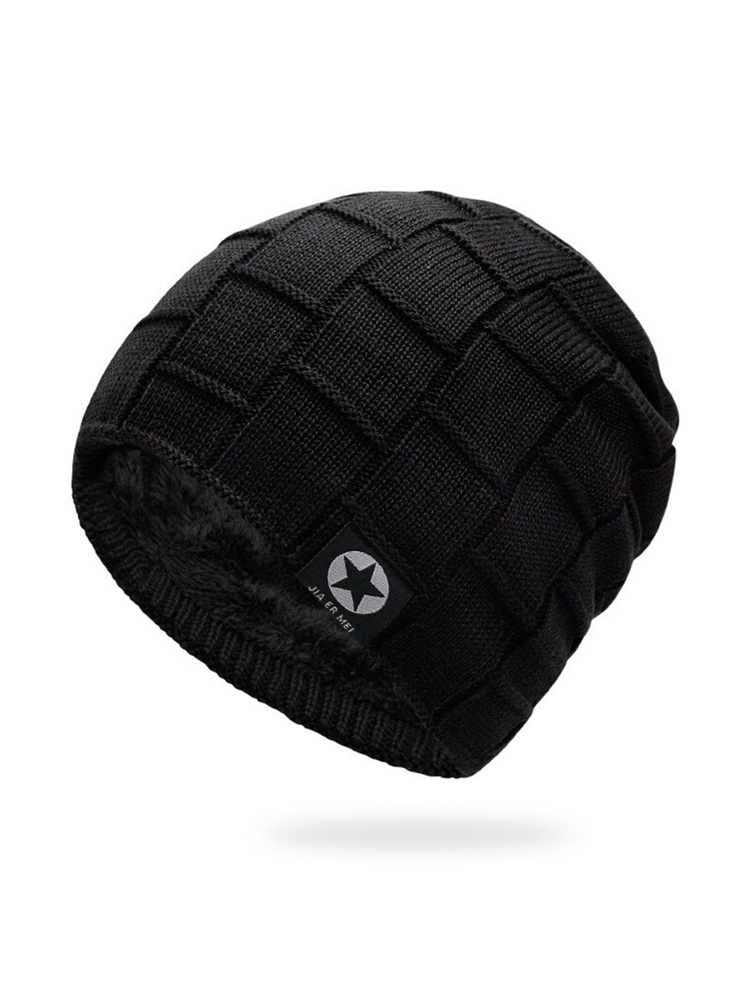 

Alexvyan Men Self Design Beanie, Black