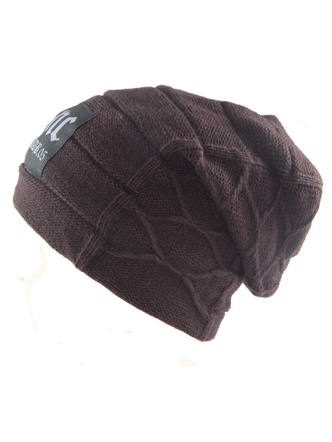 

Alexvyan Men Self Design Beanie, Brown