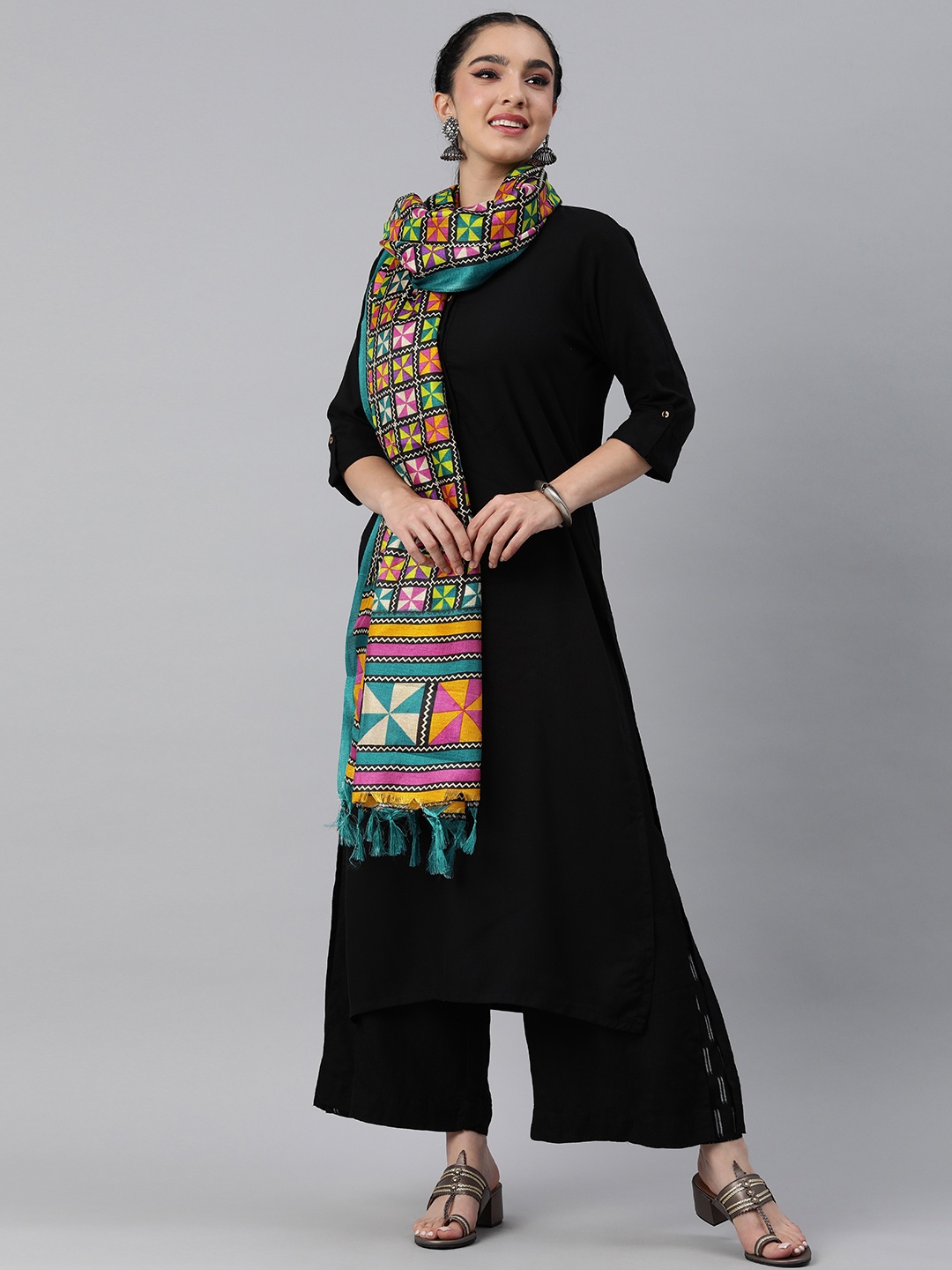 

Rani Saahiba Printed Art Silk Dupatta, Multi