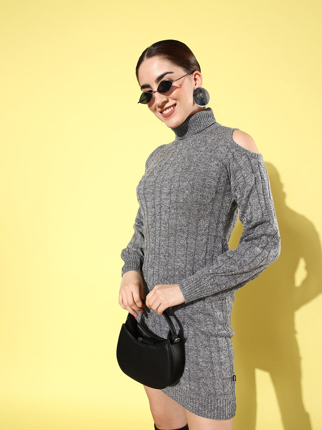

The Roadster Life Co. Self Design September-Hello Monsoon-Bizz Hybrids Mini Jumper Dress, Grey