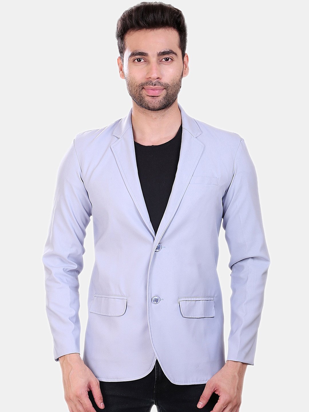 

Avaeta Notched Lapel Single-Breasted Blazer, Blue