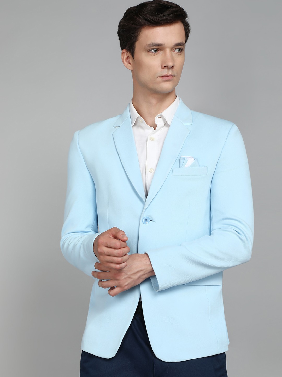 

Avaeta Notched Lapel Single-Breasted Blazer, Blue
