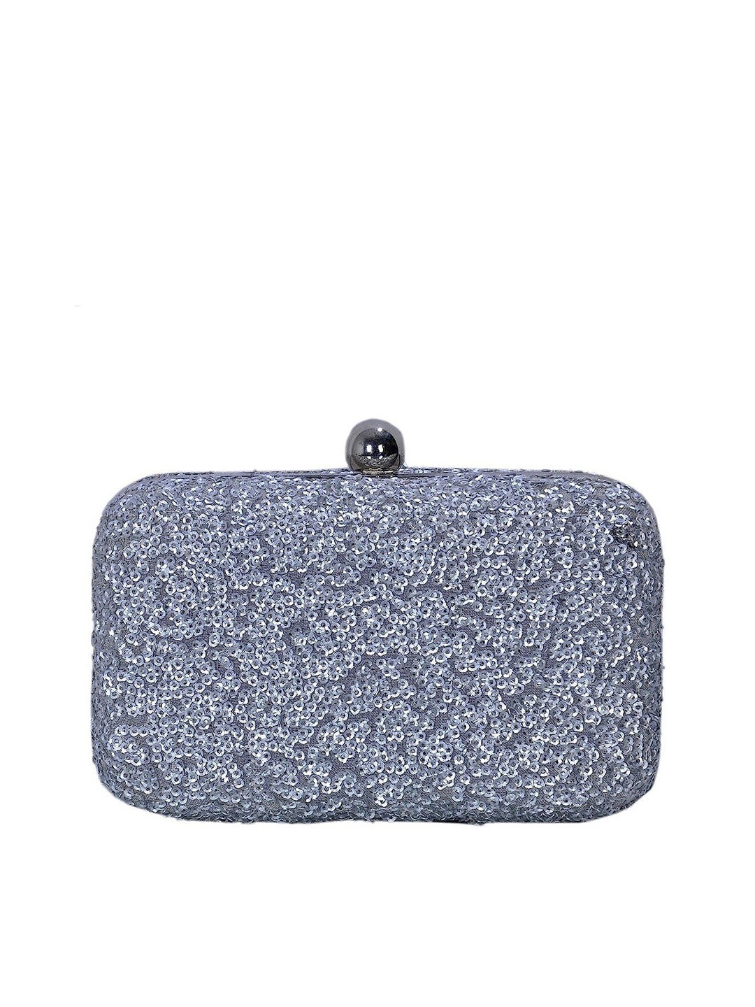 

FRINGES Embellished Box Clutch, Silver