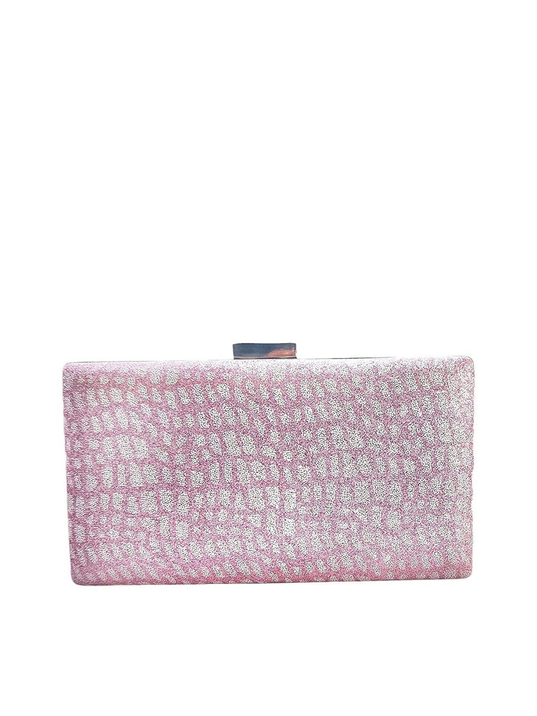 

FRINGES Textured Box Clutch, Pink